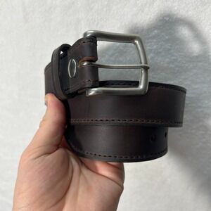 Strong Mens Size 28-30 Brown Leather Vintage B860-309 Adjustable Belt